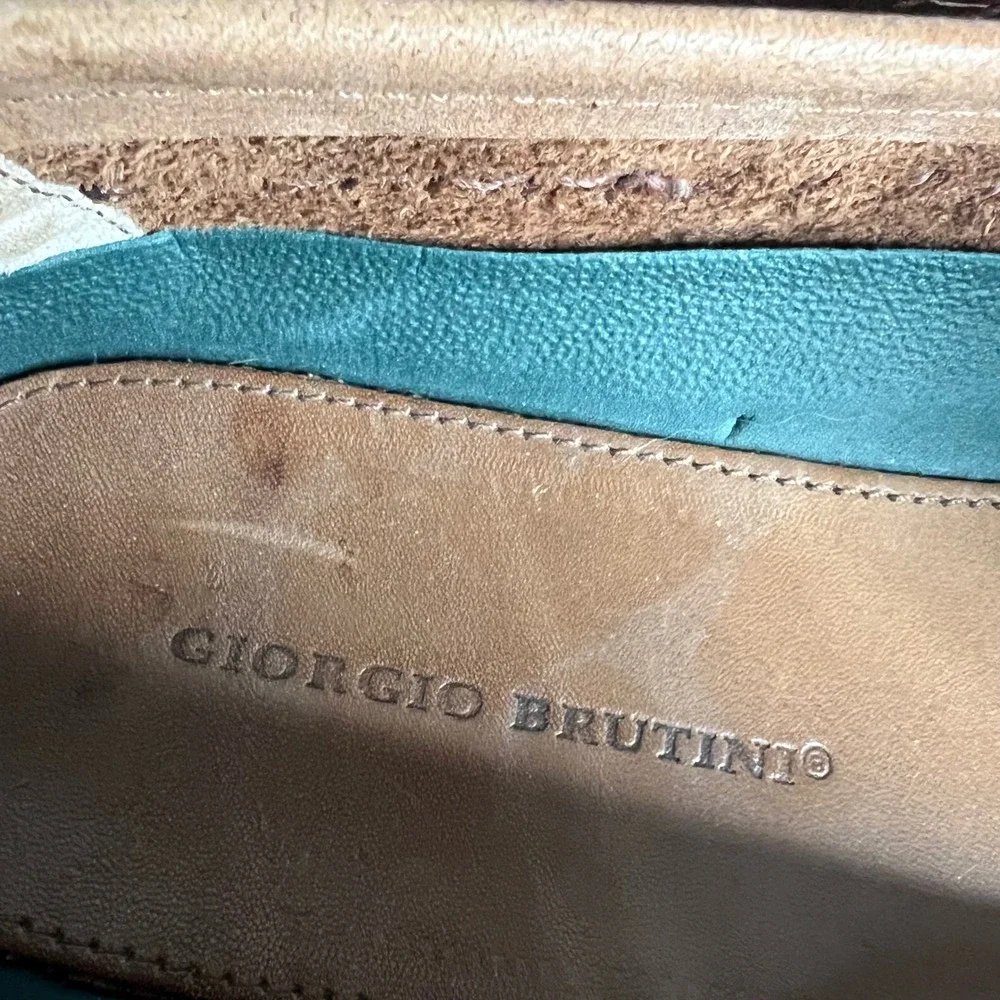 Giorgio Brutin Tassel Kiltie Woven Loafers Mens Size 11 Leather Aruba Brown